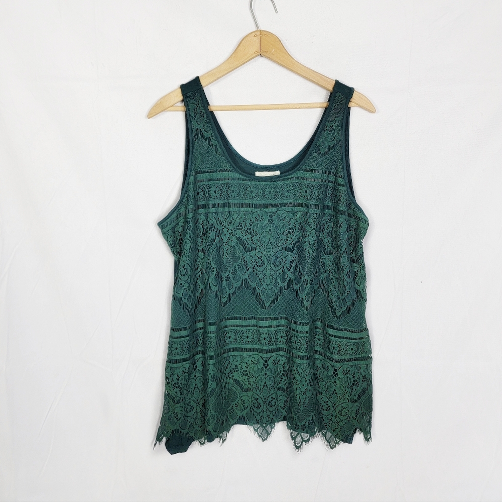 Elegant Green Lace Women's Top